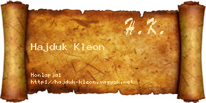 Hajduk Kleon névjegykártya